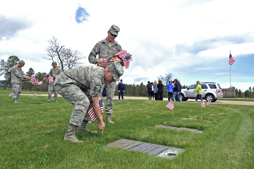 US Air Force Academy: Flag placement at cemetery