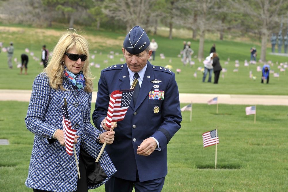 US Air Force Academy: Flag placement at cemetery