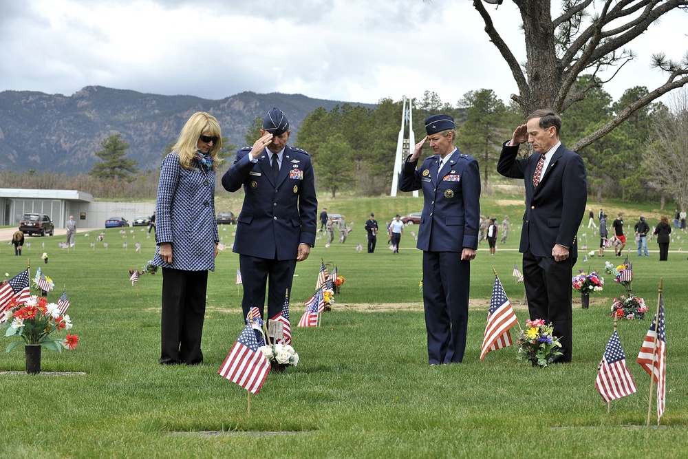 US Air Force Academy: Flag placement at cemetery