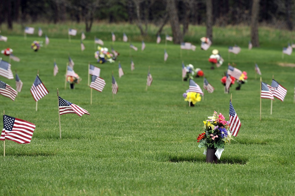 US Air Force Academy: Flag placement at cemetery