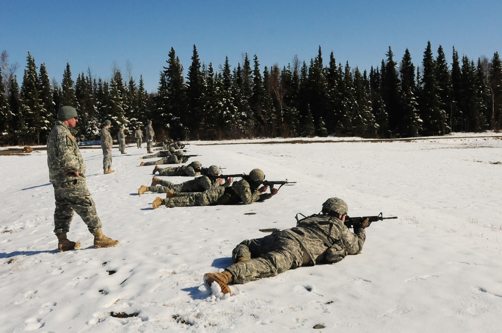 Alaska National Guardsmen take aim during marksmanship competition