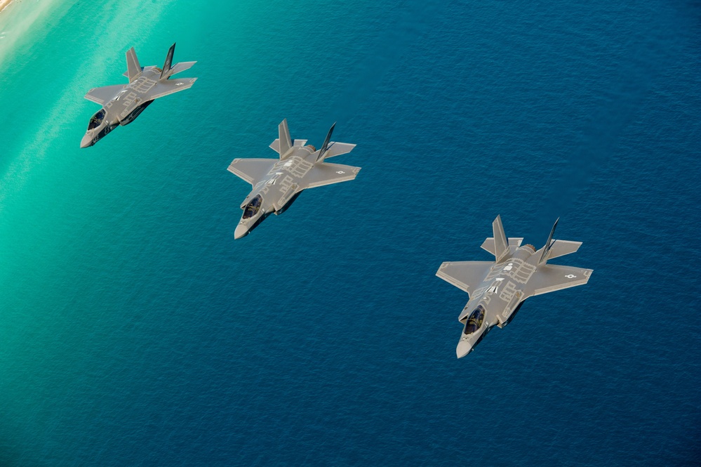 F-35 Lightning II instructor pilots conduct aerial refueling