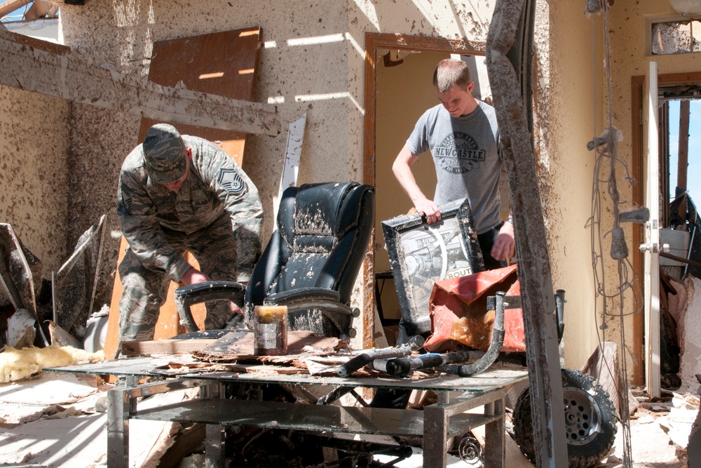 Airman begins clearing debris following devastating Moore tornado