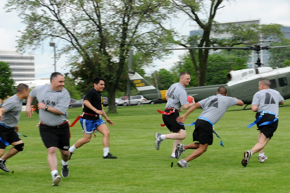 Soldiers and Army civilians conduct weekly PT