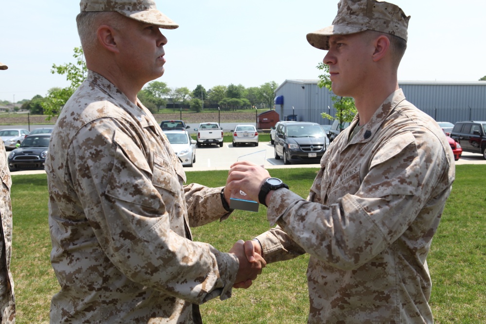 Indiana Marine awarded the 2013 Gunnery Sgt. John Basilone Award for Courage and Commitment