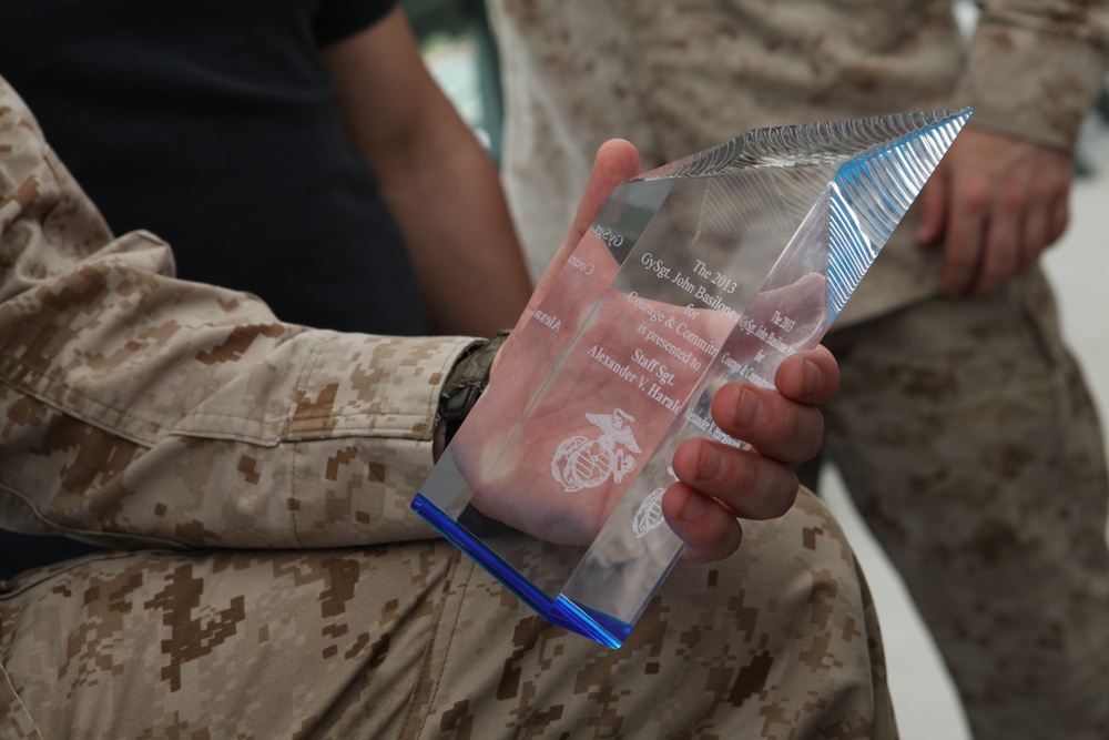 Indiana Marine awarded the 2013 Gunnery Sgt. John Basilone Award for Courage and Commitment