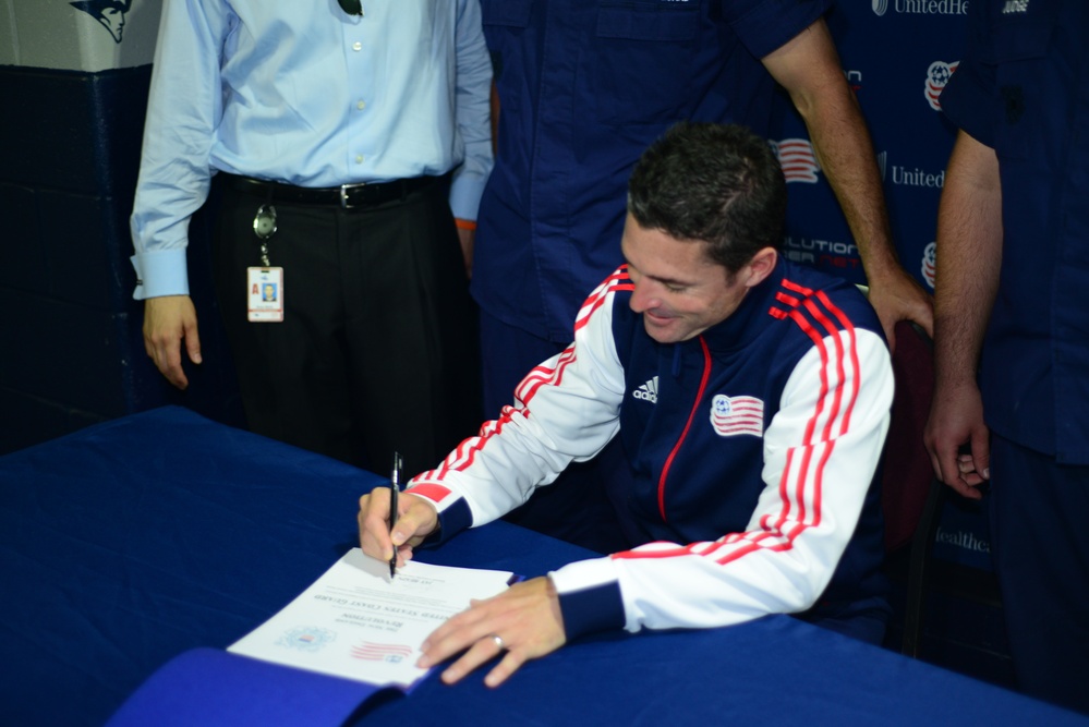 The New England Revolution signs a document of support with Coast Guard 1st District