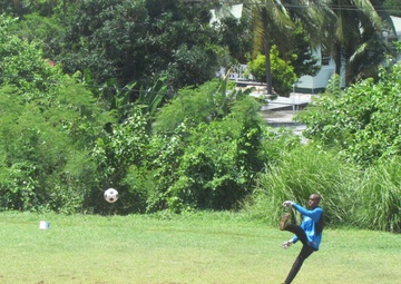 USAID-sponsored Boys Training Centre hosts USCGC Oak crew for futbol match