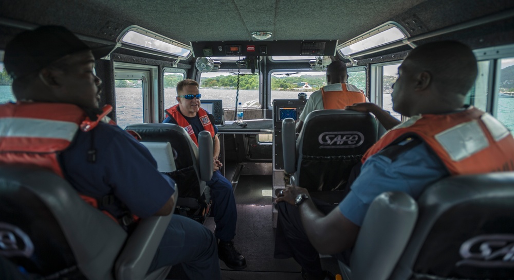 Coast Guard members of US, Bahamas and Saint Lucia train together during Tradewinds