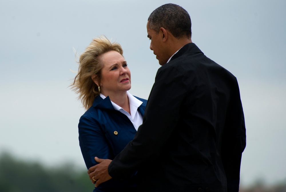 President Barack Obama visits Tinker AFB, Okla.