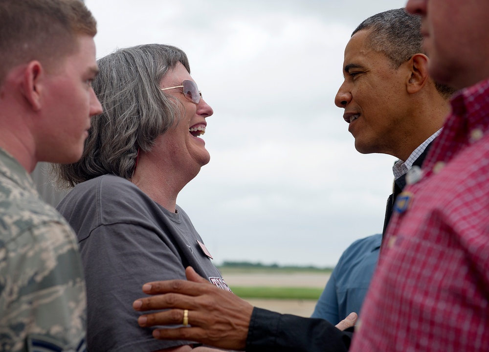 President Barack Obama visits Tinker AFB, Okla.