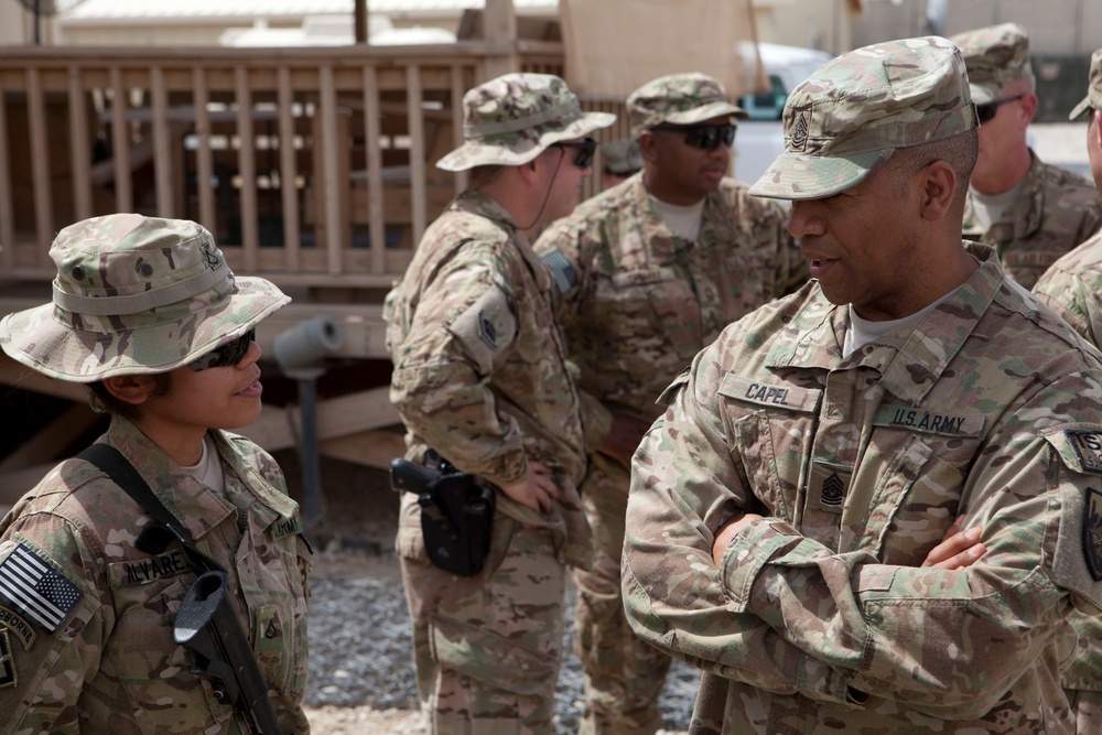 ISAF Command Sgt. Maj. Thomas Capel visits Regional Command (Southwest)