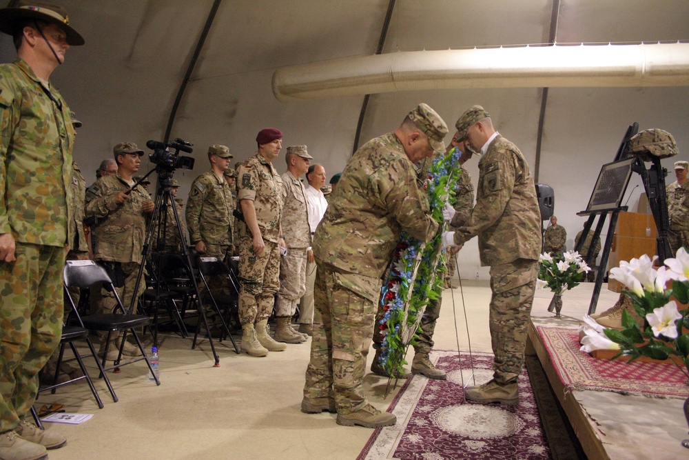 ISAF service members observe US Memorial Day at KAIA