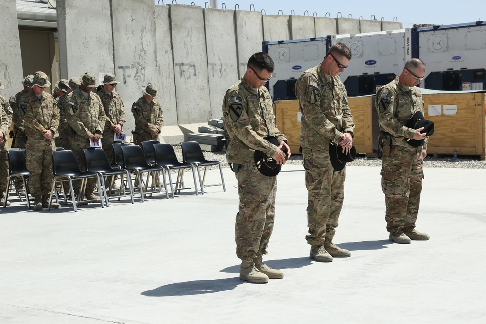 Change of command ceremony at FOB Gamberi