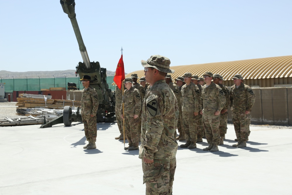 Change of command ceremony at FOB Gamberi