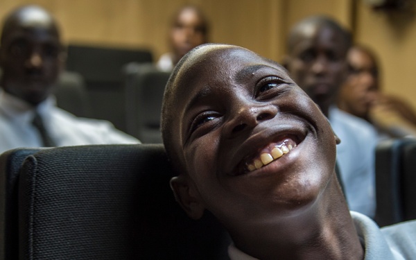 Smiling aboard the US Coast Guard Cutter Oak