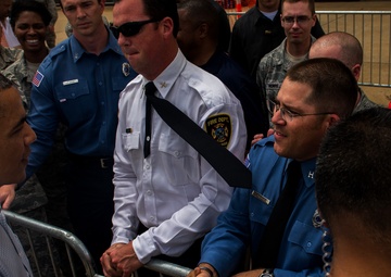 President Barack Obama visits Tinker AFB, Okla.