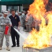 Soldiers rehearse fire extinguisher procedures