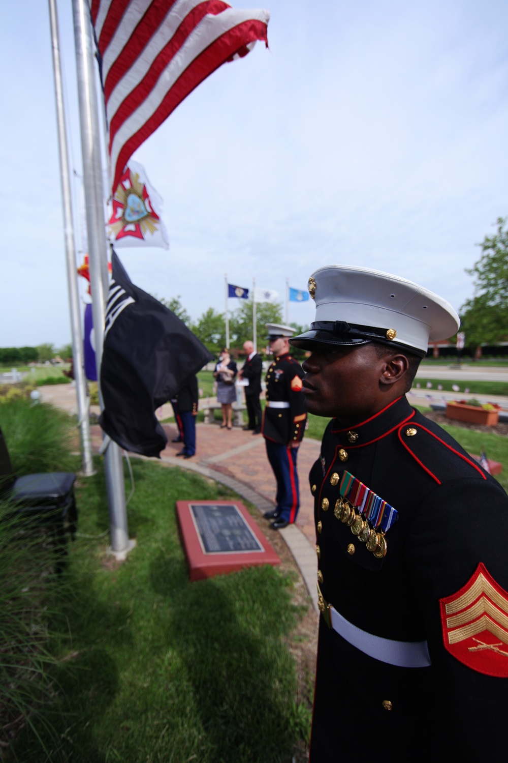 Marines raise colors, swear in Poolees during Memorial Day Ceremony