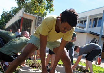 MRF-D Marines and NT students build garden