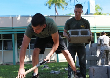 MRF-D Marines and NT students build garden