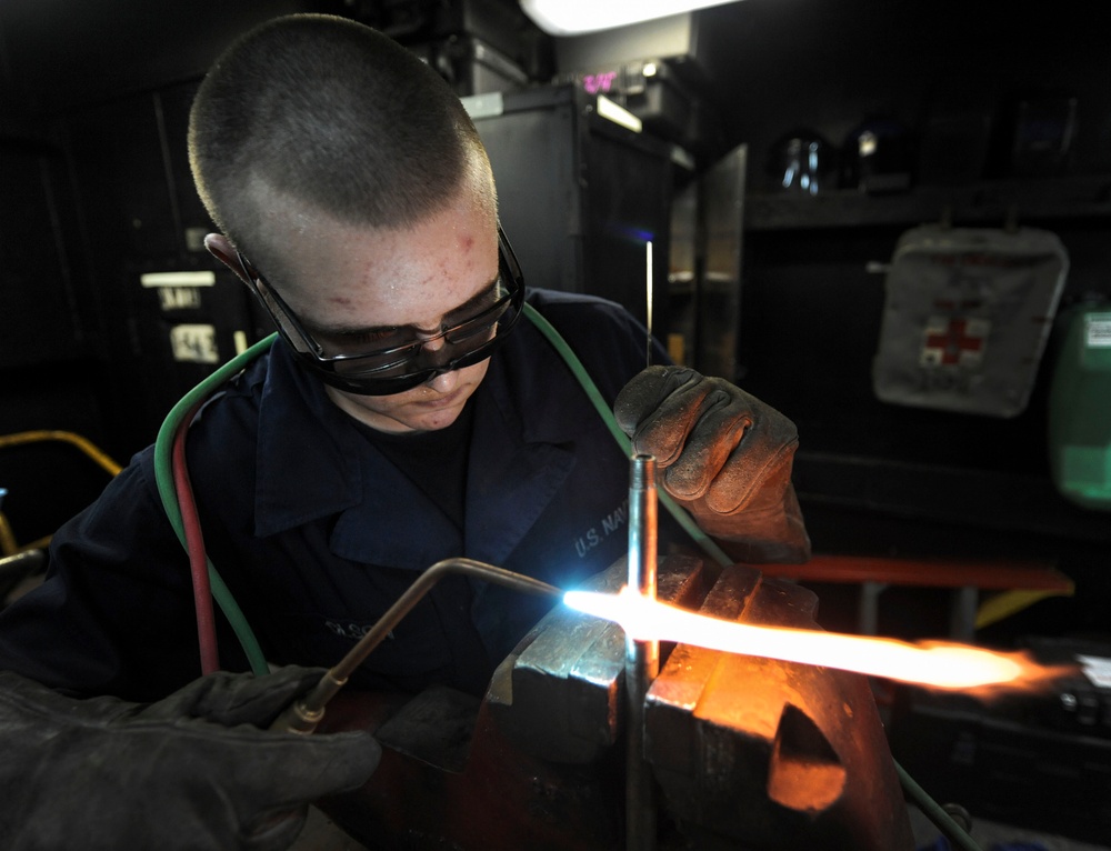 Nimitz sailor at work