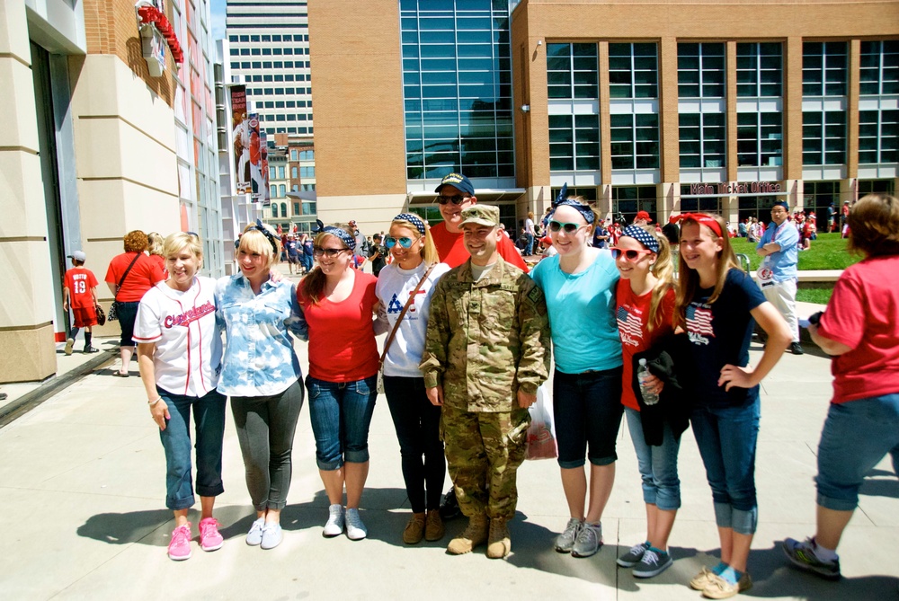Afghanistan bound soldiers, sailors recognized at MLB game