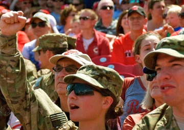Afghanistan bound soldiers, sailors recognized at MLB game