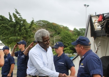 Ambassador Larry L. Palmer visits USCGC Oak