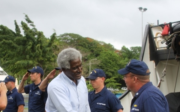 Ambassador Larry L. Palmer visits USCGC Oak