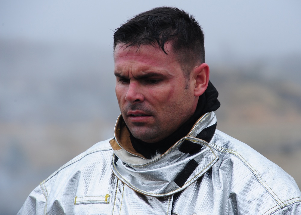 Coast Guard Fire and Rescue fire pit training exercise