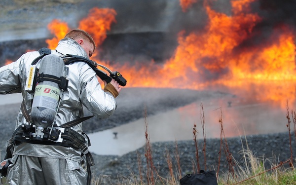 Coast Guard Fire and Rescue fire pit training exercise