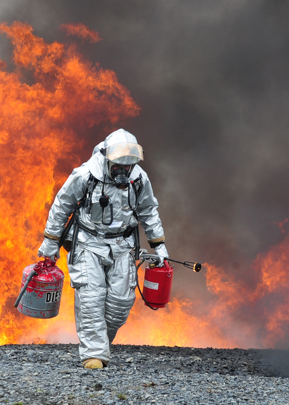 Coast Guard Fire and Rescue fire pit training exercise