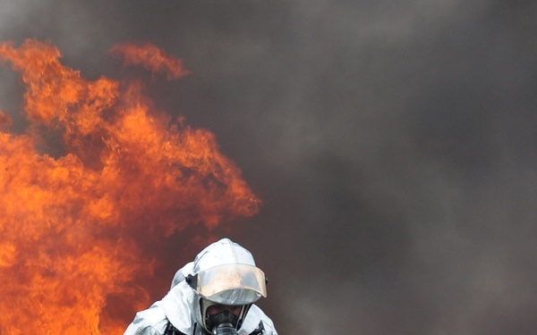 Coast Guard Fire and Rescue fire pit training exercise