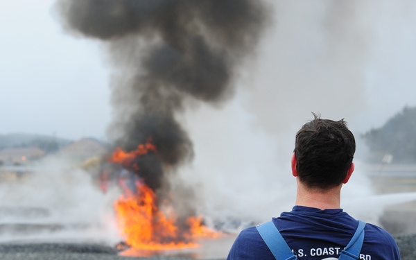 Coast Guard Fire and Rescue fire pit training exercise