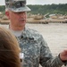 Sgt. Maj. of the Army Raymond F. Chandler III answers questions from the press