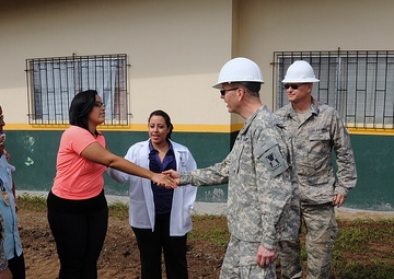 Maj. Gen. David J. Conboy and Command Sgt. Maj. Robert L. Stanek visit BTH-Panama 2013