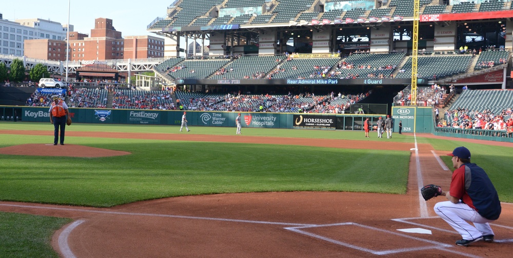 D9 Commander toes the rubber at Cleveland Indians game