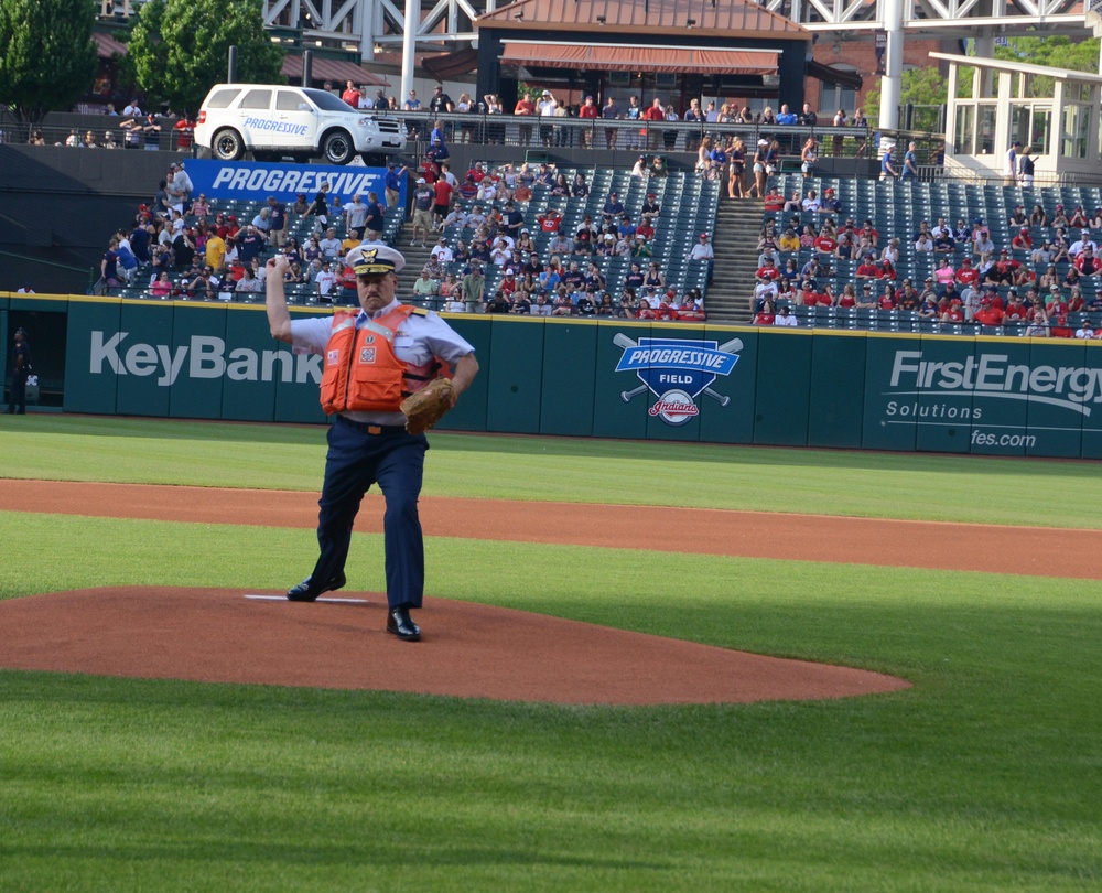 Rear Adm. Parks throws the heat