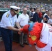 Rear Adm. Parks meets Reds mascot