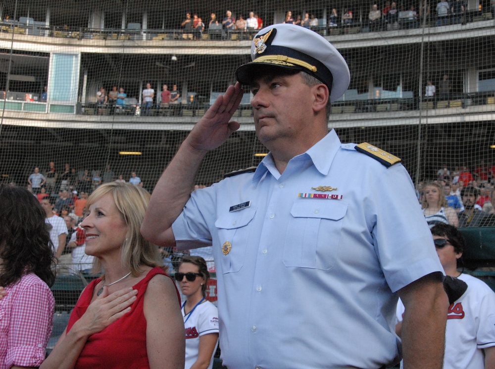 Rear admiral renders salute