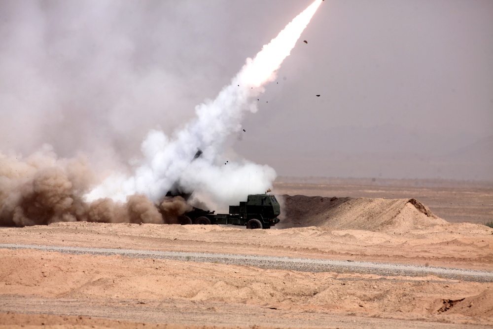 Marines with 5/11 Fire Rockets Using HIMARS