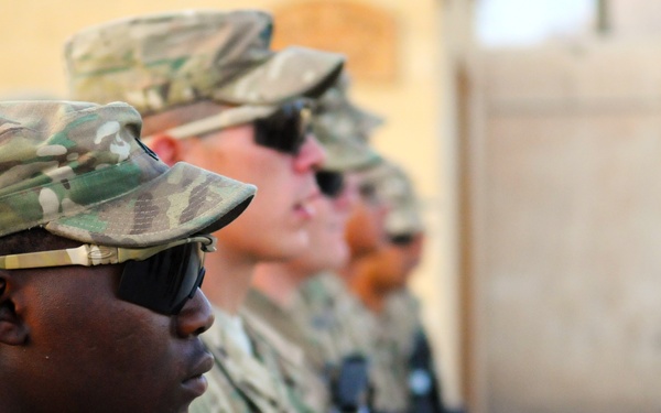 PRT Farah Security Force Promotions on FOB Farah