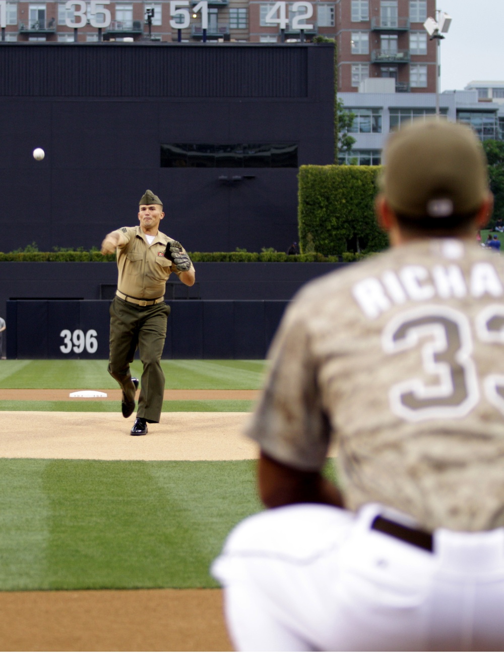 Sergeants reps 3rd MAW at Padres game