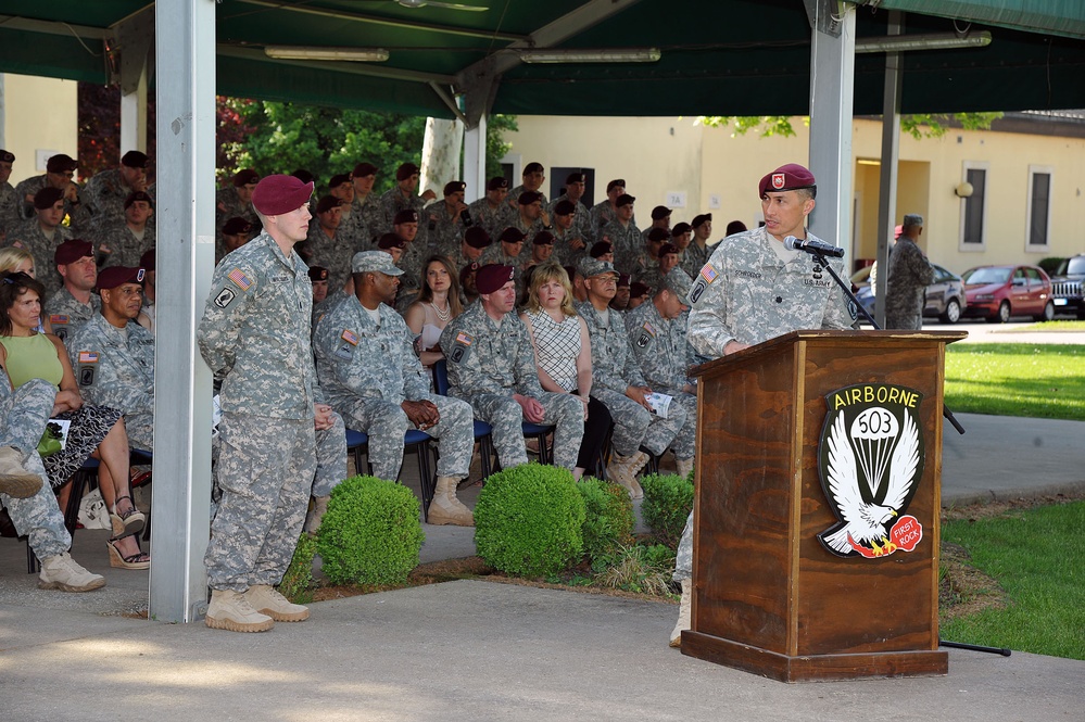 Change of responsibility ceremony, 1st Battalion (Airborne), 503rd Infantry