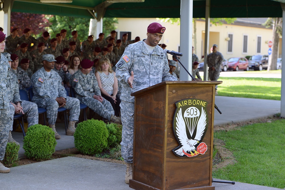 Change of responsibility ceremony, 1st Battalion (Airborne), 503rd Infantry