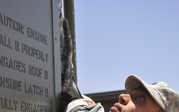 Expeditionary combat outpost conserves resources