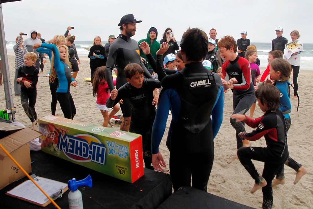 Pros teach at Del Mar beach