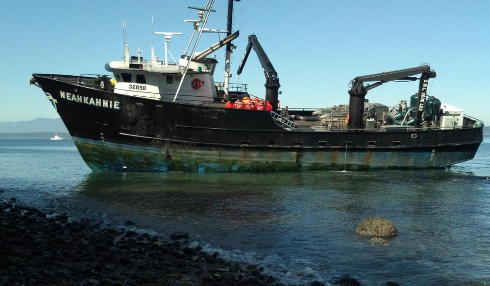 Fishing vessel Neahkanie grounded near Whidbey Island, Wash.