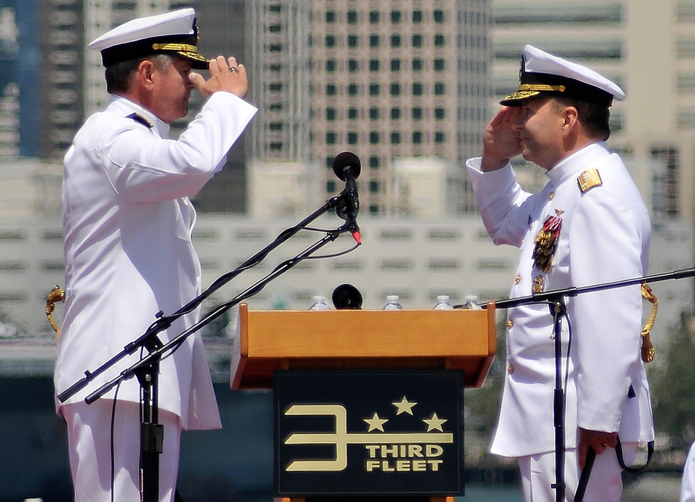 Retirement ceremony aboard USS Ronald Reagan